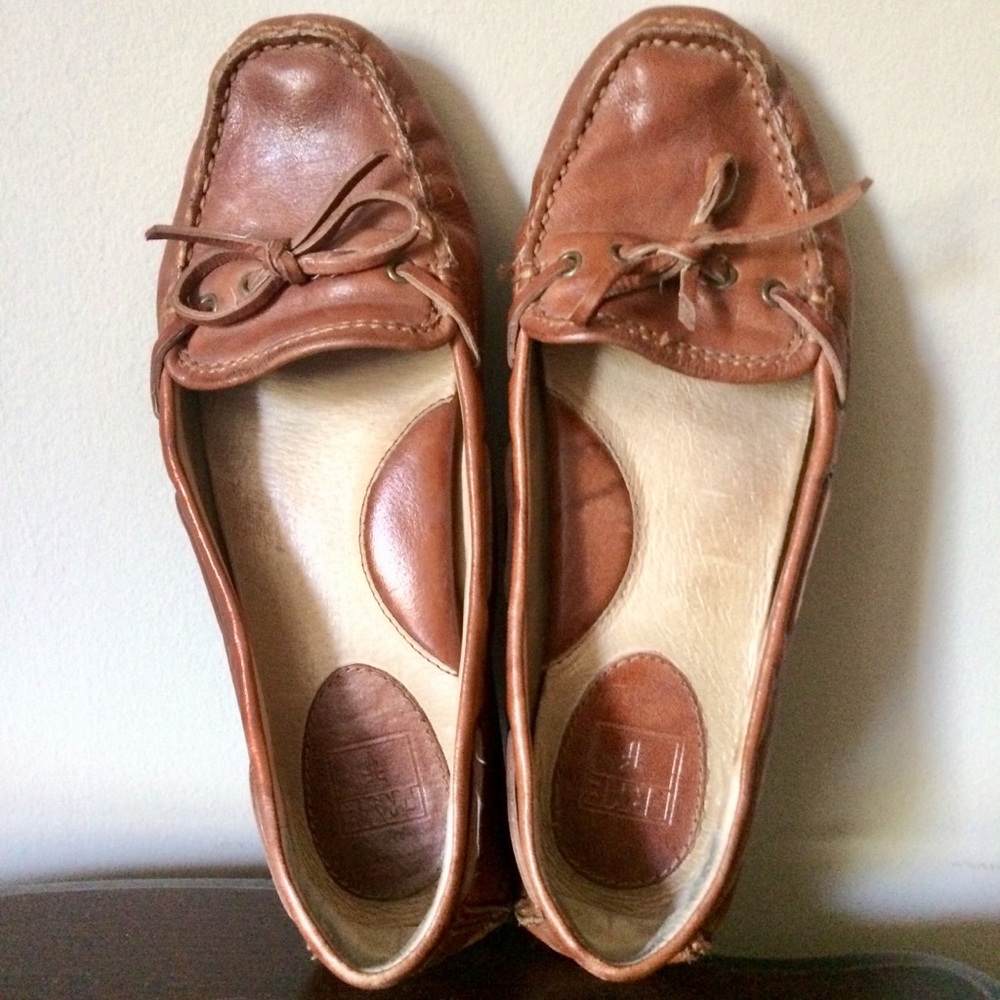 FRYE Leather Moccasin-Style Slip-On Shoes (Brown)